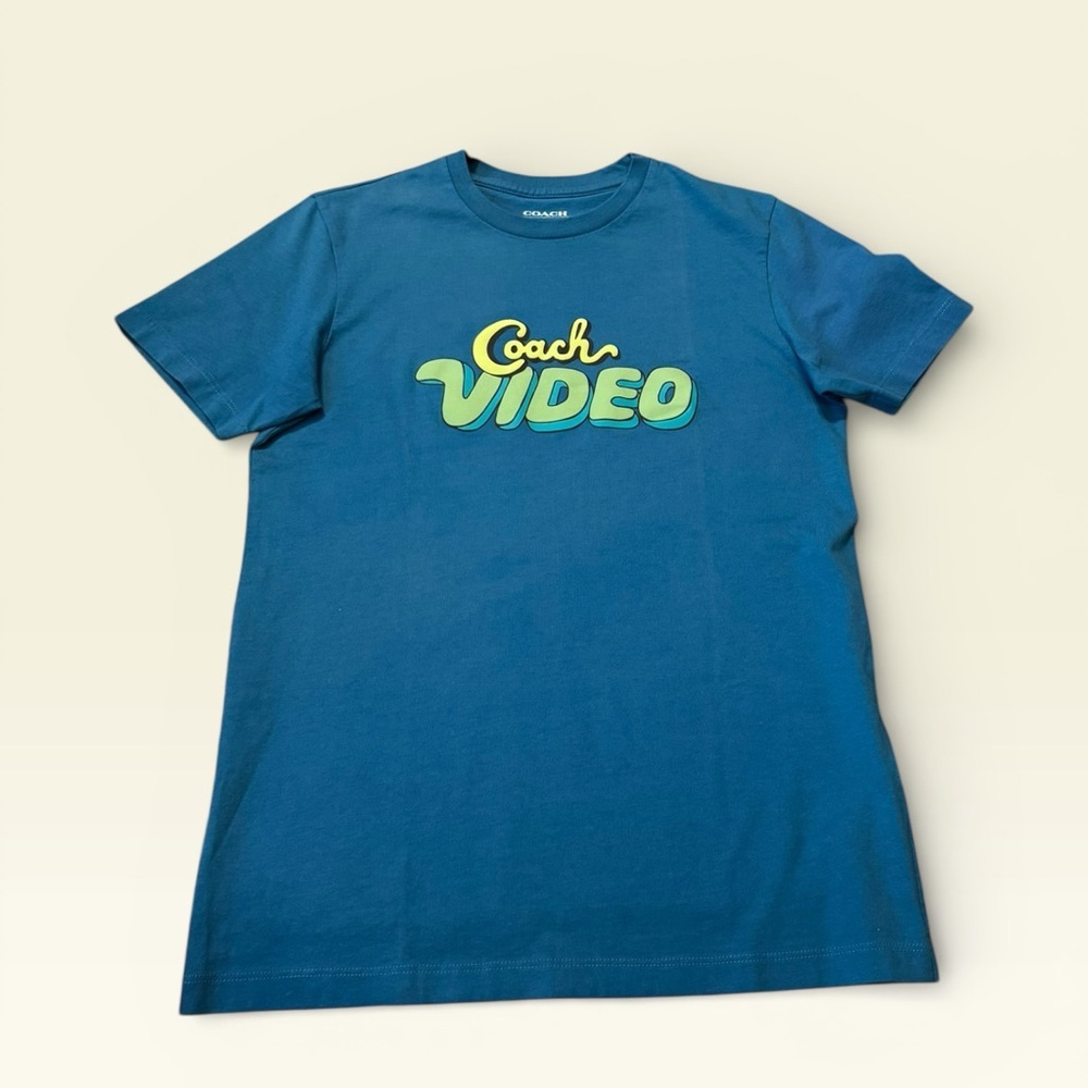 Coach Teal Tee Shirt Unisex XS 18 ptp - Picture 6 of 6